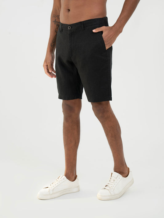 Linen Shorts – Black