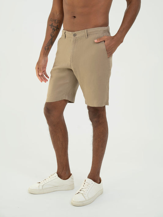 Linen Shorts – Brown