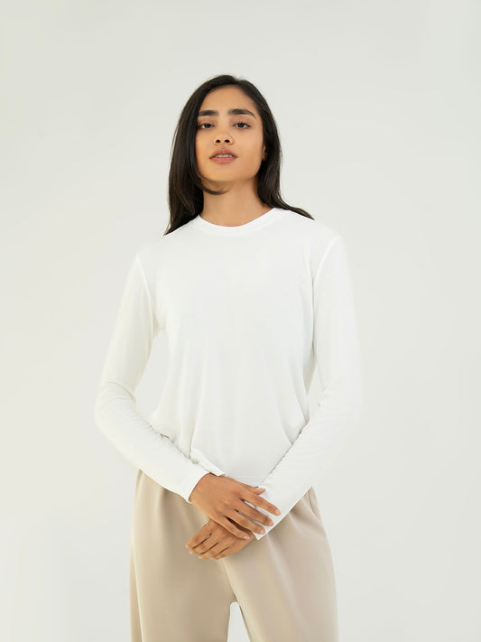 Basic T shirt Full Sleeve - White