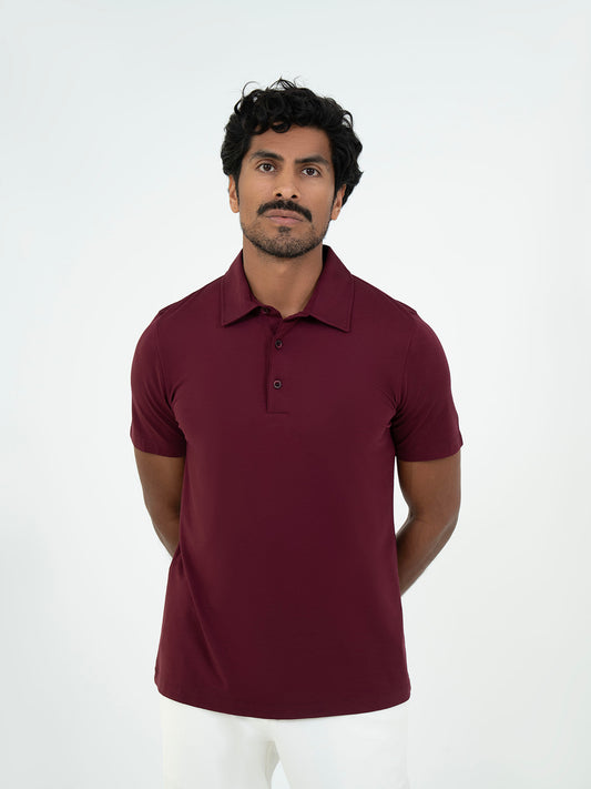 Basic Polo T shirt - Burgundy