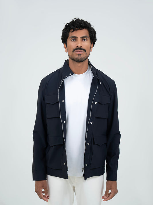 Waterproof Safari Jacket – Navy