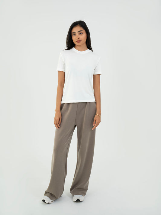 Basic T shirt Half Sleeve - White