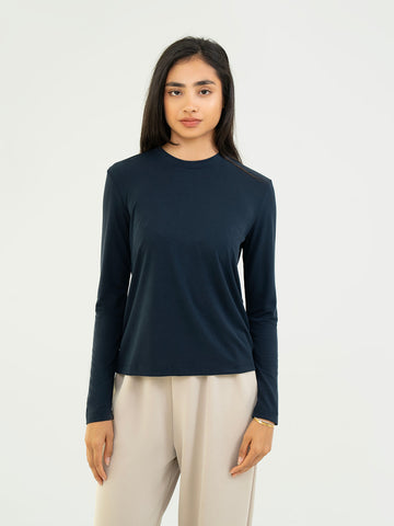 Basic T shirt Full Sleeve - Navy