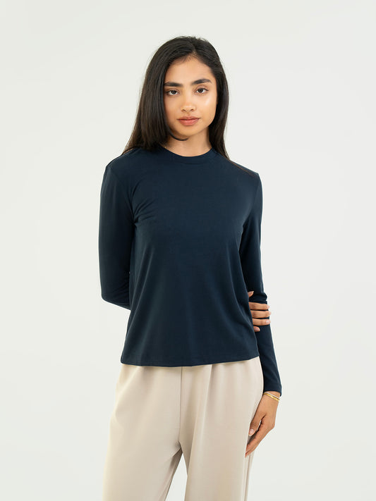Basic T shirt Full Sleeve - Navy